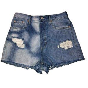 Pacsun Ultra High Rise Shorts Sz 27 Factory Distressed Button Fly Summer Womens